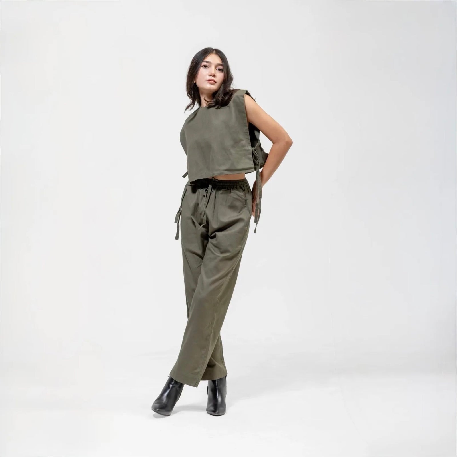 OLIVE GREEN CO-ORD SET – Women's Co-ord Sets | QISSEY