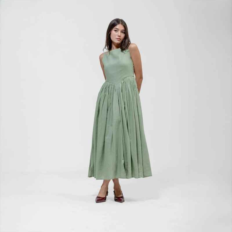 GATHERED WAIST MIDI