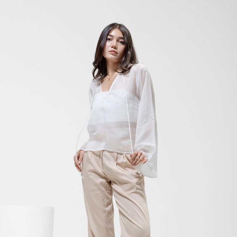 WHITE CROPPED OVERSHIRT