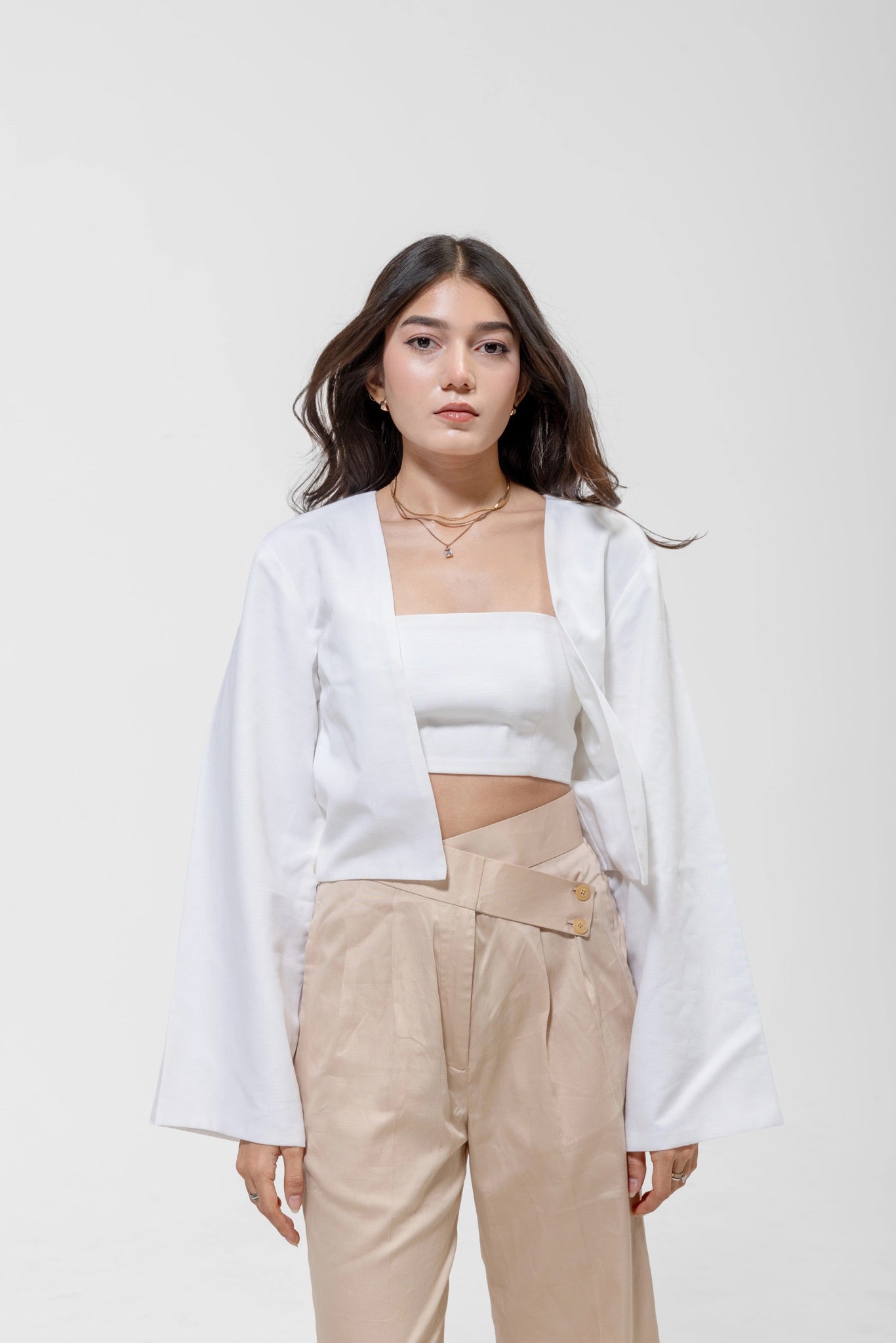 WHITE TAILORED TUBE – Styled Look | QISSEY Women's Tops