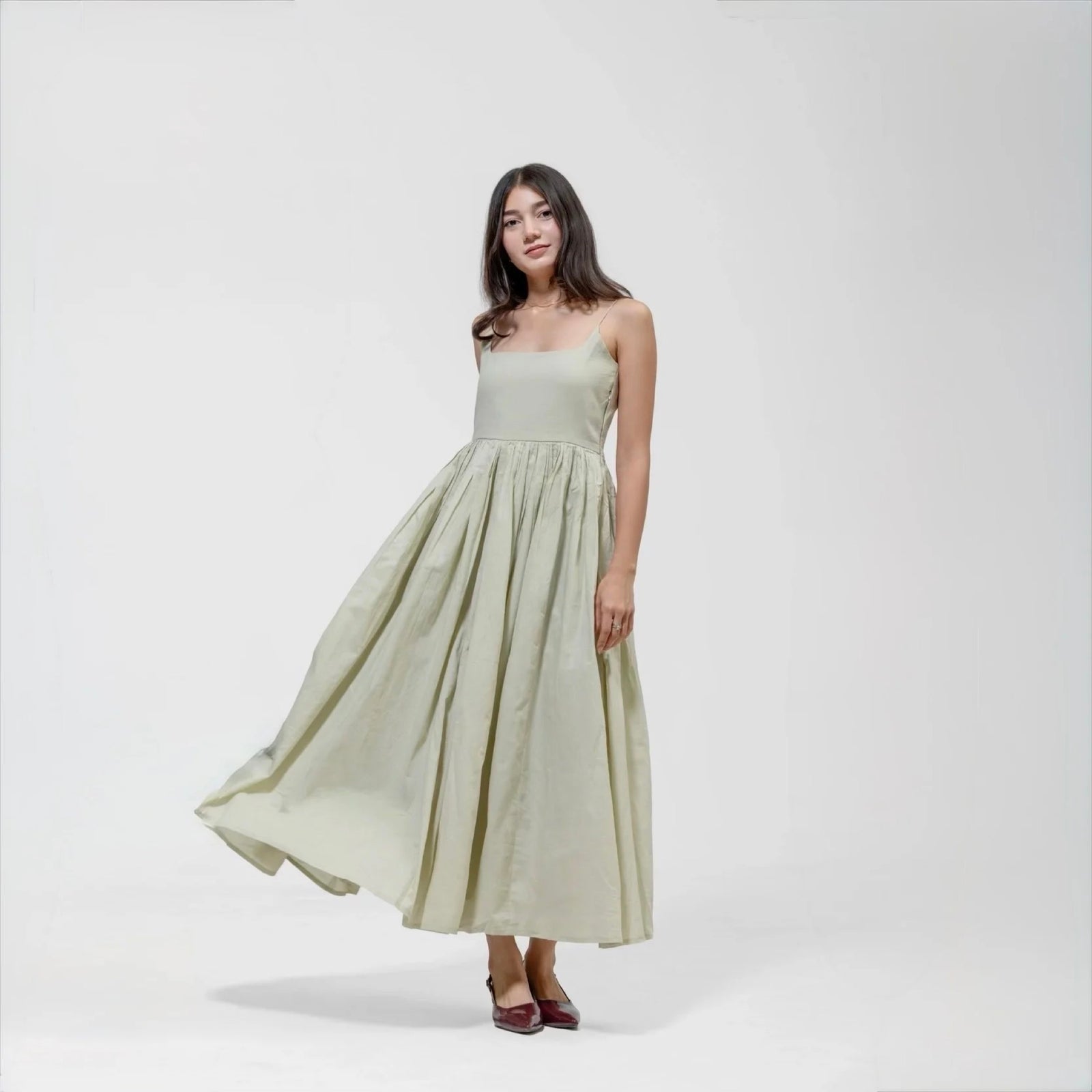 PLEATED MAXI GOWN – Women's Dresses | QISSEY